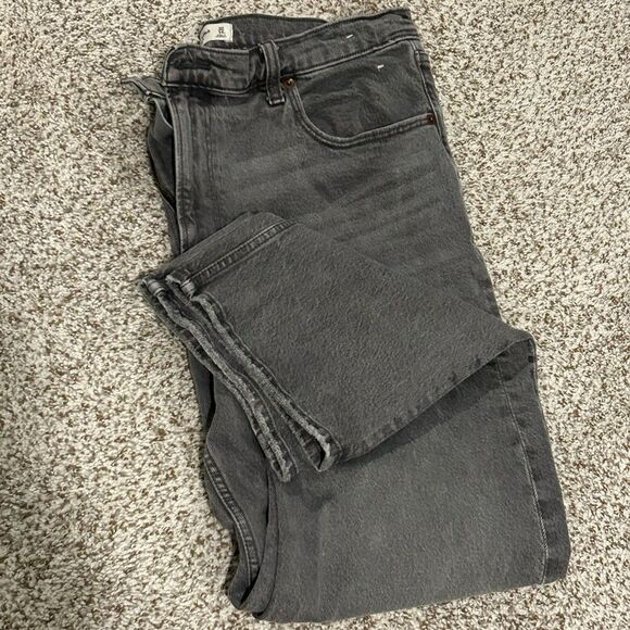 Abercrombie & Fitch sz 14/32 short The 90s Straight Ultra High Rise Gray Jeans - Picture 9 of 10